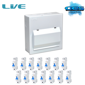 LIVE LHMC16/100/14RCBO 14 USEABLE WAY 100A MAIN SWITCH METAL CONSUMER UNIT WITH 14 TYPE A RCBO'S