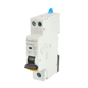 FUSEBOX RTAMB20 20AMP DOUBLE POLE B CURVE 6KA 30MA TYPE A MINI RCBO