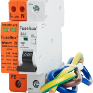 FUSEBOX SPDCUKITT2 TYPE 2 SURGE PROTECTION DEVICE WITH 32AMP MCB & CABLES