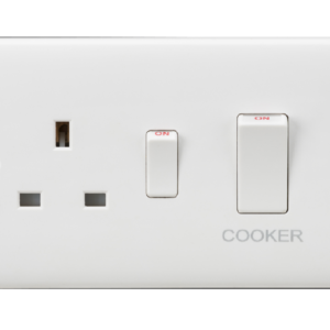 KNIGHTSBRIDGE CURVED CU8333W 45AMP DP COOKER SWITCH & 13AMP SWITCHED SOCKET