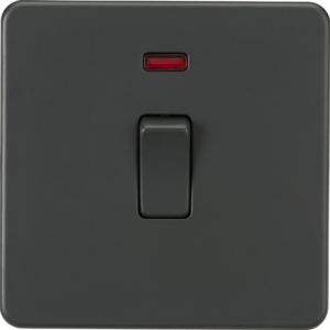 KNIGHTSBRIDGE SF8341NAT SCREWLESS FLATPLATE 1 GANG 20 AMP DOUBLE POLE SWITCH WITH NEON