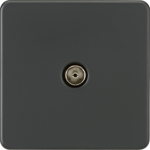 KNIGHTSBRIDGE SF0100AT SCREWLESS FLATPLATE 1 GANG TV OUTLET