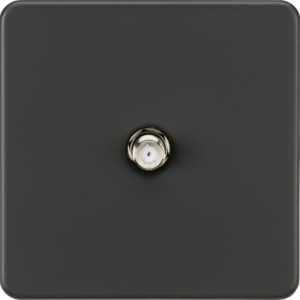 KNIGHTSBRIDGE SF0150AT SCREWLESS FLATPLATE 1 GANG SAT TV OUTLET