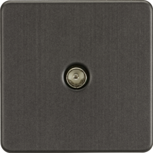 KNIGHTSBRIDGE SF0100SB SCREWLESS FLATPLATE 1 GANG TV OUTLET