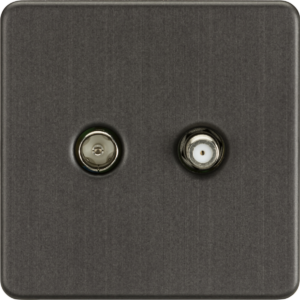 KNIGHTSBRIDGE SF0140SB SCREWLESS FLATPLATE TV AND SAT TV OUTLET