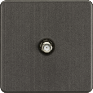 KNIGHTSBRIDGE SF0150SB SCREWLESS FLATPLATE 1 GANG SAT TV OUTLET