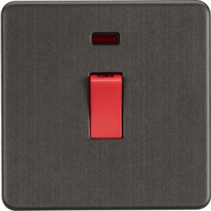 KNIGHTSBRIDGE SF8331NSB SCREWLESS FLATPLATE 45A SWITCH WITH NEON