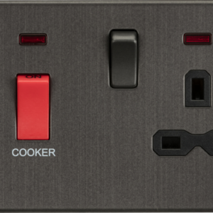 KNIGHTSBRIDGE SFR8333NSB SCREWLESS FLATPLATE COOKER PANEL WITH NEON