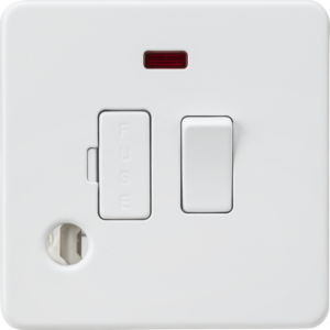 KNIGHTSBRIDGE SF6300FMW SCREWLESS FLATPLATE SWITCHED FUSED SPUR WITH NEON AND FLEX OUTLET