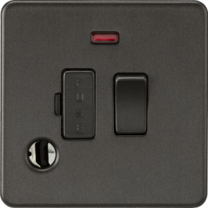 KNIGHTSBRIDGE SF6300FSB SCREWLESS FLATPLATE SWITCHED FUSED SPUR WITH NEON AND FLEX OUTLET