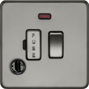 KNIGHTSBRIDGE SF6300FBN SCREWLESS FLATPLATE SWITCHED FUSED SPUR WITH NEON AND FLEX OUTLET