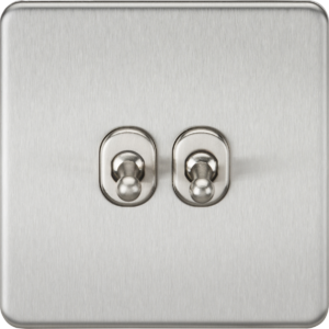 KNIGHTSBRIDGE SF2TOGBC SCREWLESS FLATPLATE 2 GANG 2-WAY TOGGLE SWITCH
