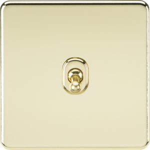 KNIGHTSBRIDGE SF12TOGPB SCREWLESS FLATPLATE 1 GANG INTERMEDIATE TOGGLE SWITCH