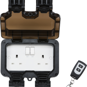KNIGHTSBRIDGE OP9R IP66 REMOTE CONTROLLED 2GANG OUTDOOR SOCKET