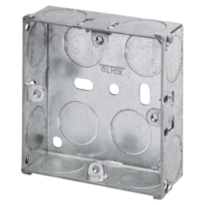 1 GANG 25MM K/O FLUSH STEEL BOX