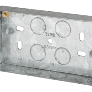 2 GANG 35MM K/O FLUSH STEEL BOX