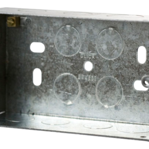 2 GANG 47MM K/O FLUSH STEEL BOX