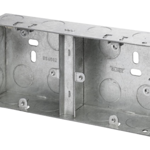 2 GANG 35MM K/O FLUSH DUAL STEEL BOX