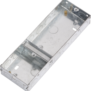 1+2 GANG 35MM K/O FLUSH TRIPLE STEEL BOX