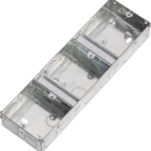 3 GANG 35MM K/O FLUSH TRIPLE STEEL BOX