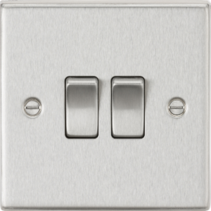 KNIGHTSBRIDGE CS3BC 10AX 2 GANG 2-WAY PLATE SWITCH