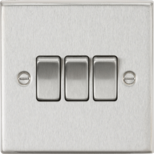 KNIGHTSBRIDGE CS4BC 10AX 3 GANG 2-WAY PLATE SWITCH