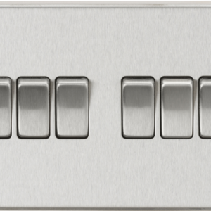 KNIGHTSBRIDGE CS42BC 10AX 6 GANG 2-WAY PLATE SWITCH