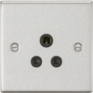 KNIGHTSBRIDGE CS5ABC 5A ROUND PIN UNSWITCHED SOCKET (BLACK INSERT)