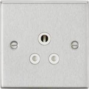 KNIGHTSBRIDGE CS5ABCW 5A ROUND PIN UNSWITCHED SOCKET (WHITE INSERT)