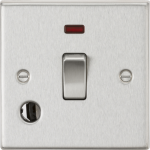 KNIGHTSBRIDGE CS834FBC 20A 1 GANG DP SWITCH WITH NEON AND FLEX OUTLET