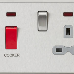 KNIGHTSBRIDGE CS83BCG 45A DP COOKER SWITCH & 13A SWITCHED SOCKET WITH NEON