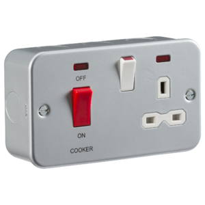 KNIGHTSBRIDGE MR8333N 2GANG 45AMP DP COOKER SWITCH WITH SOCKET