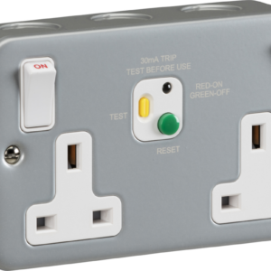 KNIGHTSBRIDGE M9RCD 13AMP 2GANG DP RCD SWITCHED SOCKET