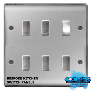 BG6GANGPANELBS 6 WAY BESPOKE GRIDSWITCH BRUSHED STEEL