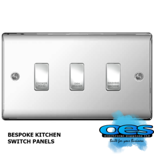 BG3GANGPANELPC 3 WAY BESPOKE GRIDSWITCH POLISHED CHROME