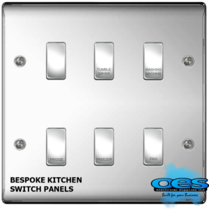 BG6GANGPANELPC 6 WAY BESPOKE GRIDSWITCH POLISHED CHROME