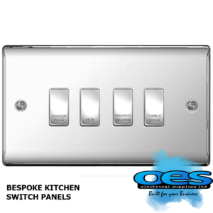 BG4GANGPANELPC 4 WAY BESPOKE GRIDSWITCH POLISHED CHROME