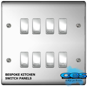 BG8GANGPANELPC 8 WAY BESPOKE GRIDSWITCH POLISHED CHROME