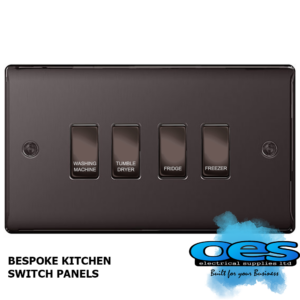 BG4GANGPANELBN 4 WAY BESPOKE GRIDSWITCH POLISHED BLACK NICKEL