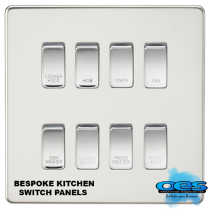 ML8GANGPANELPC 8 WAY BESPOKE GRIDSWITCH POLISHED CHROME