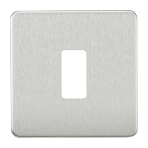 KNIGHTSBRIDGE GDSF001BC SCREWLESS 1 GANG GRID FACEPLATE BRUSHED CHROME