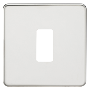 KNIGHTSBRIDGE GDSF001PC SCREWLESS 1 GANG GRID FACEPLATE POLISHED CHROME