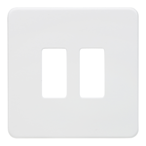 KNIGHTSBRIDGE GDSF002MW SCREWLESS 2 GANG GRID FACEPLATE MATT WHITE