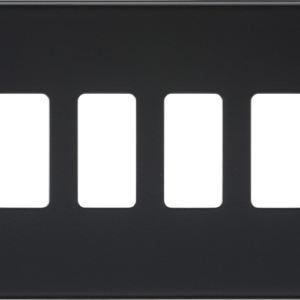 KNIGHTSBRIDGE GDSF004MB SCREWLESS 4 GANG GRID FACEPLATE MATT BLACK
