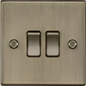 KNIGHTSBRIDGE CS3AB 10AMP 2 GANG 2 WAY PLATE SWITCH