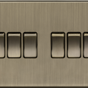 KNIGHTSBRIDGE CS42AB 10AX 6 GANG 2 WAY PLATE SWITCH