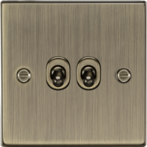 KNIGHTSBRIDGE CSTOG2AB 10AX 2 GANG 2 WAY TOGGLE SWITCH