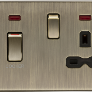 KNIGHTSBRIDGE CS83NAB 45A DP COOKER SWITCH & 13A SWITCHED SOCKET WITH NEON