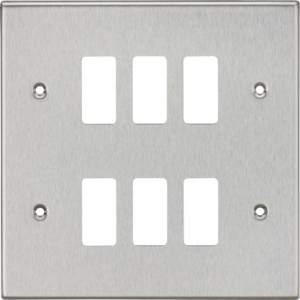 KNIGHTSBRIDGE GDCS6BC 6 GANG GRID FACEPLATE