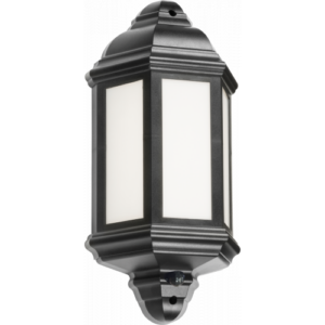 KNIGHTSBRIDGE LANT3BKP 230V IP54 LED HALF WALL LANTERN WITH PHOTOCELL SENSOR - BLACK